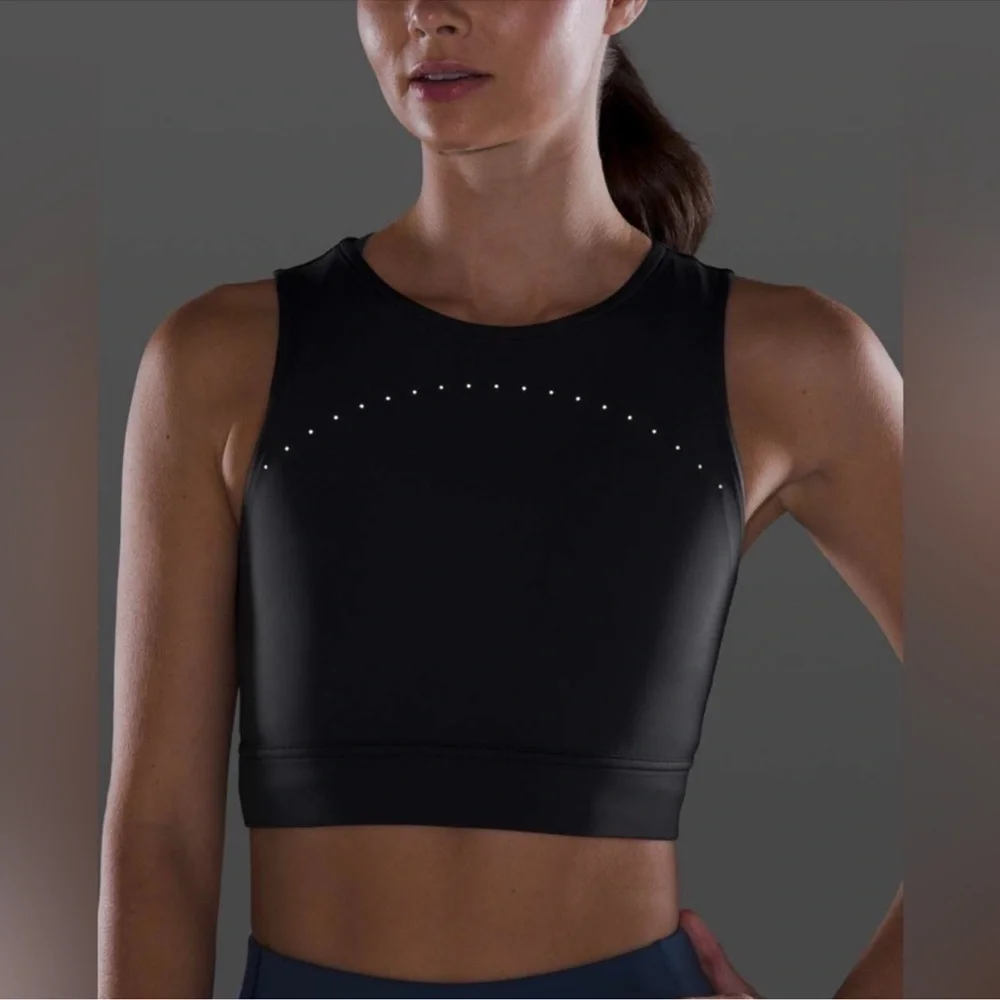 EUC Lululemon Hotty Hot Cropped Tank Graphite Grey 2 - Picture 2 of 12